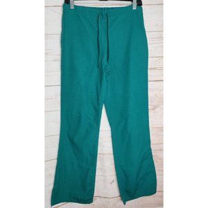 Comfortable and Chic Cherokee Workwear Green Drawstring Slit Hem Scrub Pants